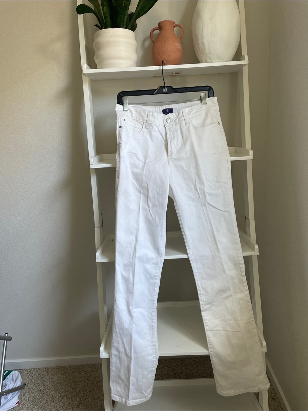 NYDJ White Marilyn Straight Jeans